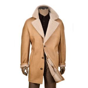 Hettabretz Leather Curly Shearling Overcoat